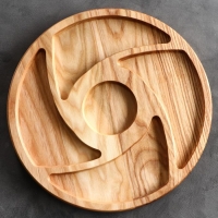 Менажница деревянная "Круглая", с разделочной доской, d=30 см, массив ясеня Менажница деревянная "Круглая", с разделочной доской, d=30 см, массив ясеня