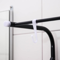 Стеллаж над стиральной машинкой со штангой для сушки, 66&times;25&times;175 см, цвет чёрный