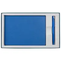 Коробка Horizon с ложементом под ежедневник и ручку, синяя