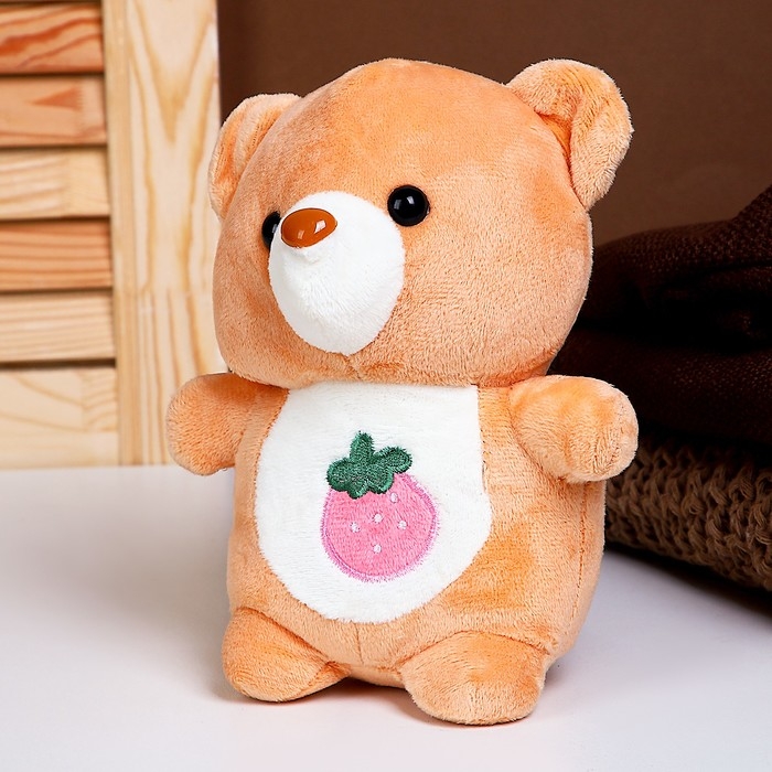 Мягкая игрушка «Мишка», с ягодкой, 20 см Мягкая игрушка «Мишка», с ягодкой, 20 см