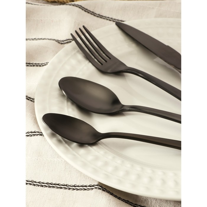 Набор столовых приборов Magistro Tradition, 4 предмета, цвет чёрный Набор столовых приборов Magistro Tradition, 4 предмета, цвет чёрный
