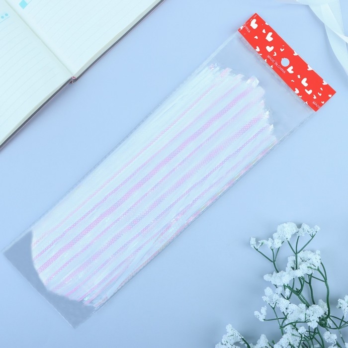 Бант - шар №10 «Полоски», белый Бант - шар №10 «Полоски», белый