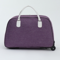 Сумка дорожная на колёсах, наружный карман, цвет фиолетовый Сумка дорожная на колёсах, наружный карман, цвет фиолетовый