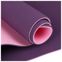 Коврик для йоги 183 &times; 61 &times; 0,8 см, двухцветный, цвет фиолетовый
