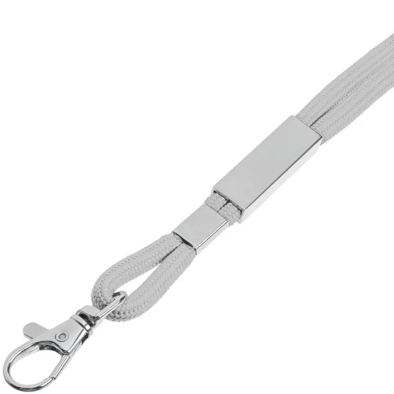 Шнурок для бейджа Tube Metal, серый