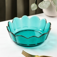 Салатник стеклянный фигурный «Цветочный», 400 мл, 17×5,5 см Салатник стеклянный фигурный «Цветочный», 400 мл, 17×5,5 см