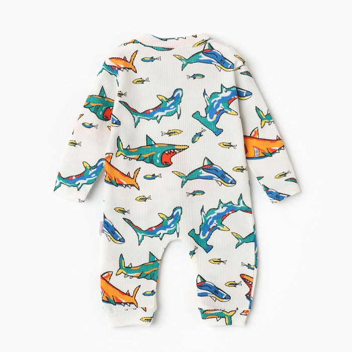 Комбинезон детский, цвет белый, рост 68 см