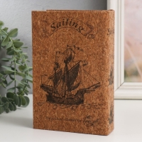 Шкатулка-книга дерево кожзам под пробку "Корабль" 4х12х18 см Шкатулка-книга дерево кожзам под пробку "Корабль" 4х12х18 см