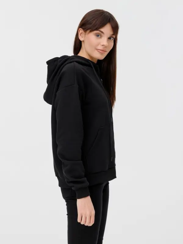 Толстовка унисекс оверсайз на молнии Zippy Terry, черная, размер M/L