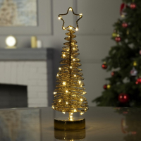 Светодиодная фигура &laquo;Ёлка плетёная&raquo; 8 &times; 30 &times; 8 см, металл, батарейки АААх3 (не в комплекте), свечение тёплое белое