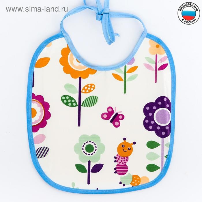 Нагрудник из нетканого полотна с ПВХ покрытием, «Цветы», цвет МИКС Нагрудник из нетканого полотна с ПВХ покрытием, «Цветы», цвет МИКС