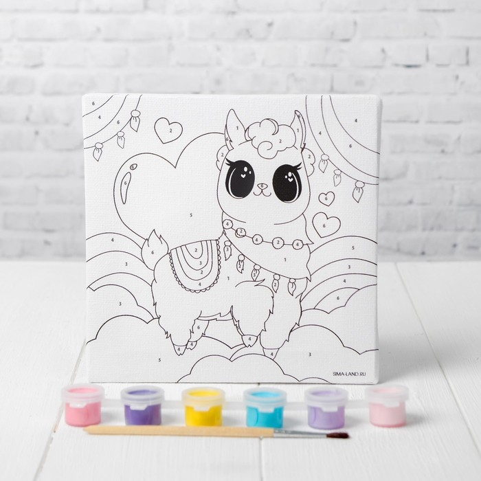 Картина по номерам для детей &laquo;Волшебная лама&raquo;, 15 х 15 см
