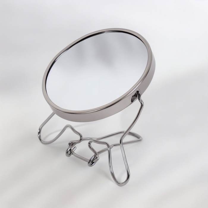 Зеркало настольное - подвесное «Круг», двустороннее, с увеличением, d зеркальной поверхности 9 см, цвет серебристый Зеркало настольное - подвесное «Круг», двустороннее, с увеличением, d зеркальной поверхности 9 см, цвет серебристый