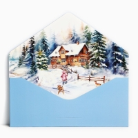 Конверт для денег подарочный &laquo;Счастливого года&raquo;, домик, софт тач, тиснение, 19 х 9.2 см, Новый год