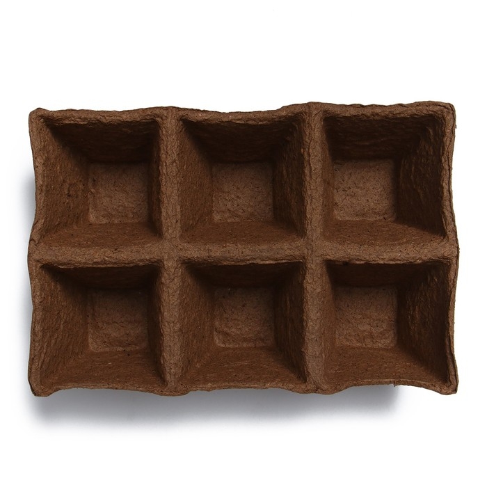 Торфяная кассета, 6 ячеек по 400 мл, 9 &times; 9 см, набор 3 шт., &laquo;Умный город&raquo;