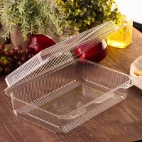 Контейнер пластиковый одноразовый с неразъёмной крышкой УТ11/1, 28×20,5×8,2 см, внутренний 25,6×15,6×7,5 см, цвет прозрачный Контейнер пластиковый одноразовый с неразъёмной крышкой УТ11/1, 28×20,5×8,2 см, внутренний 25,6×15,6×7,5 см, цвет прозрачный