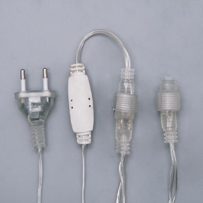 Гирлянда &laquo;Бахрома&raquo; 3 &times; 0.6 м, IP44, УМС, прозрачная нить, 160 LED, свечение фиолетовое, 220 В