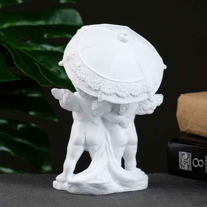 Фигура Фигура "Ангелочки под зонтом" белый 9х11х15см