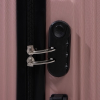 Чемодан большой 85 л (L), отдел на молнии, кодовый замок, цвет розовый