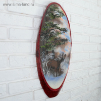 Панно на спиле "Зима.Лось", 52-56 см, каменная крошка, вертикальное Панно на спиле "Зима.Лось", 52-56 см, каменная крошка, вертикальное