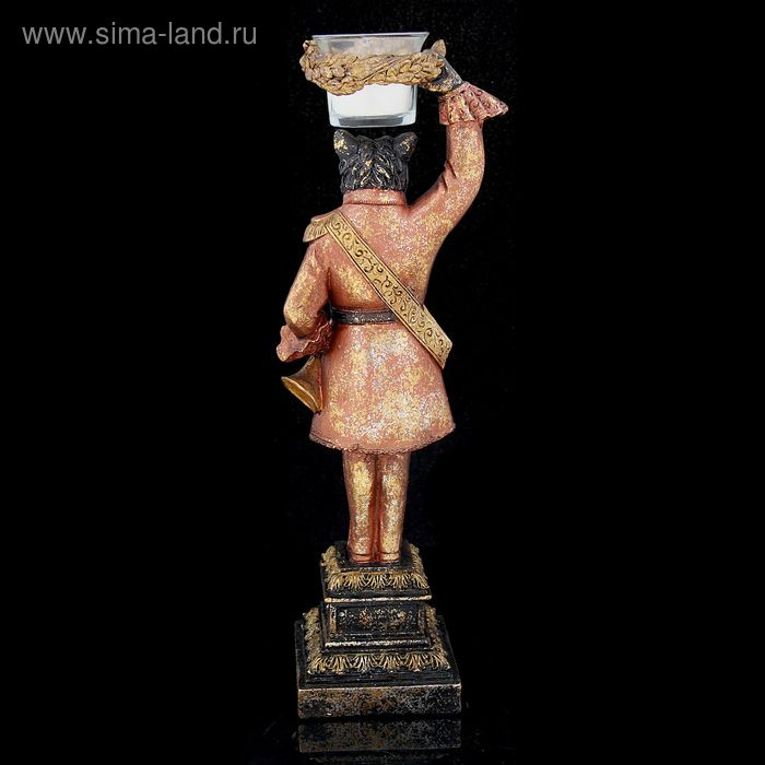 Подсвечник полистоун "Английский шарж-Пёс вояка" 29х10х11,3 см