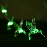 Гирлянда &laquo;ЭРА&raquo; &laquo;Нить&raquo; 3.8 м с насадками &laquo;Колибри&raquo;, IP44, тёмная нить, 10 LED, свечение мульти, 1 режим, солнечная батарея