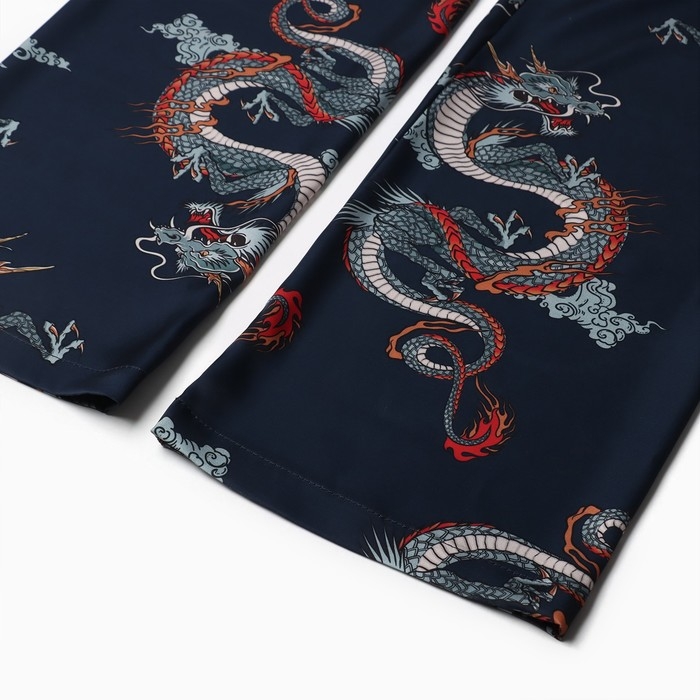 Пижама мужская (рубашка и брюки) KAFTAN Пижама мужская (рубашка и брюки) KAFTAN "Дракон" размер 48, синий