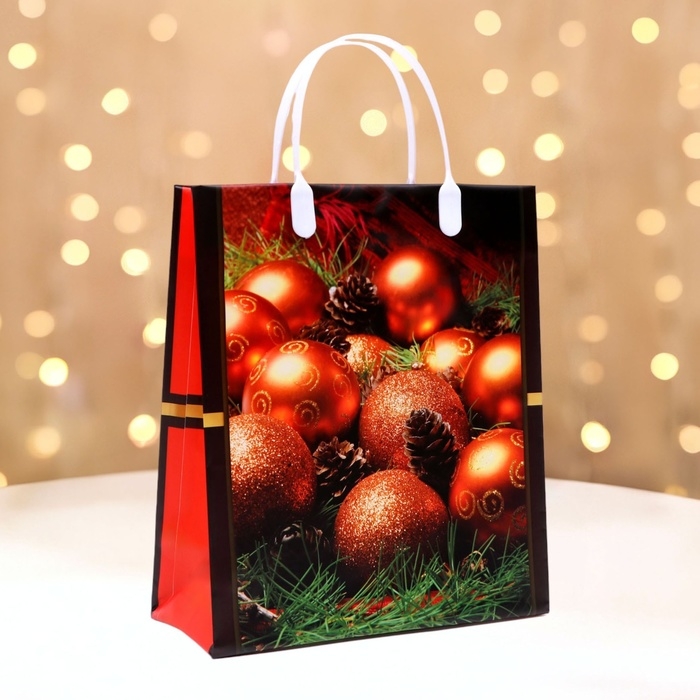 Новый год. Пакет Новый год. Пакет "Праздничная композиция", мягкий пластик, 26х23 см.