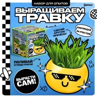 Набор для опытов, для детей «Выращиваем травку», растение в горшочке - эмодзи «Крутой» Набор для опытов, для детей «Выращиваем травку», растение в горшочке - эмодзи «Крутой»