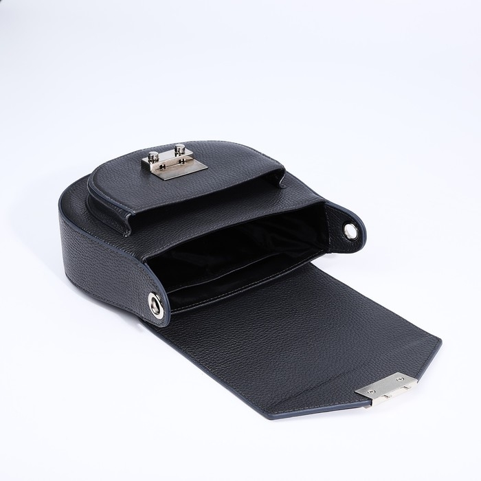 Сумка женская Медведково на застёжке, длинный ремень, цвет серый