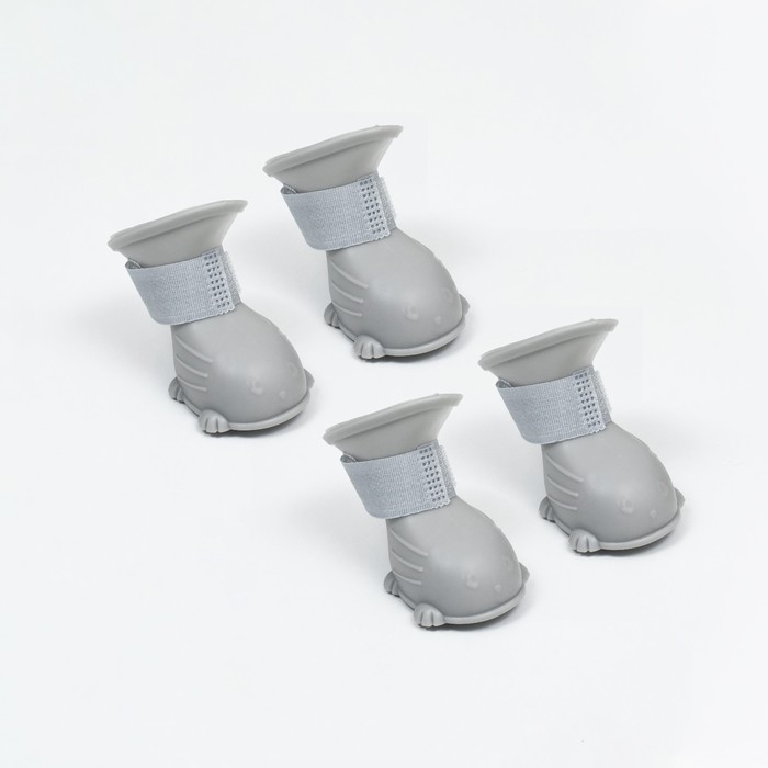 Ботинки для собак, резиновые, набор 4 шт, размер L , серые Ботинки для собак, резиновые, набор 4 шт, размер L , серые