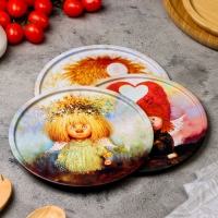 Набор тарелок декоративных "Солнечный ангел", 3 шт, 20 х 0,4 х 0,32 см, металл