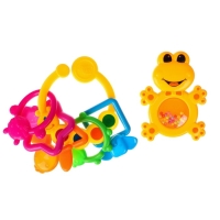Набор погремушек &laquo;Лягушка и гусеничка - цепочка&raquo;, 2 шт., Крошка