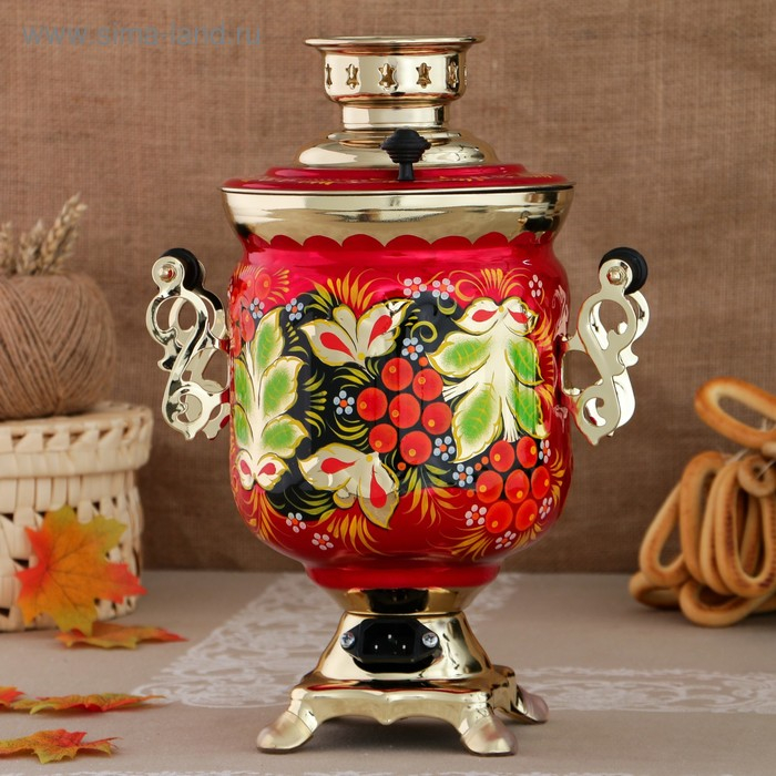 Самовар &laquo;Рябина&raquo;, банка, 3 л, электрический