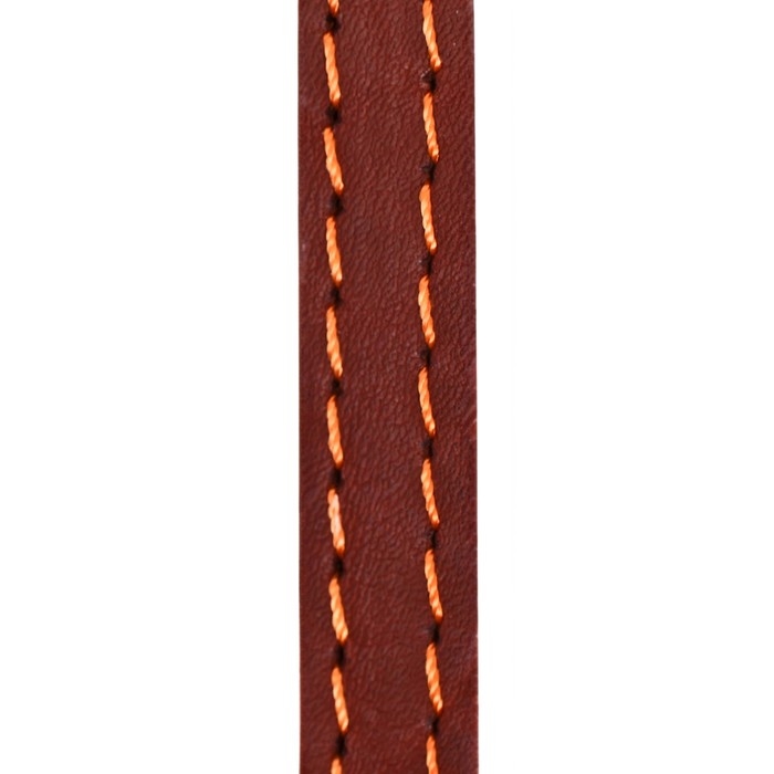 Поводок кожаный однослойный, простроченный, 1.47 м х 1.2 см, коричневый