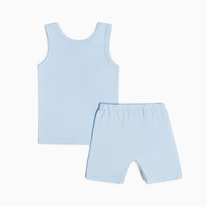 Комплект для мальчика (майка, трусы), цвет голубой/космос, рост 92 см