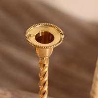 Подсвечник на 1 свечу "Волли" латунь 22,5х9х9 см