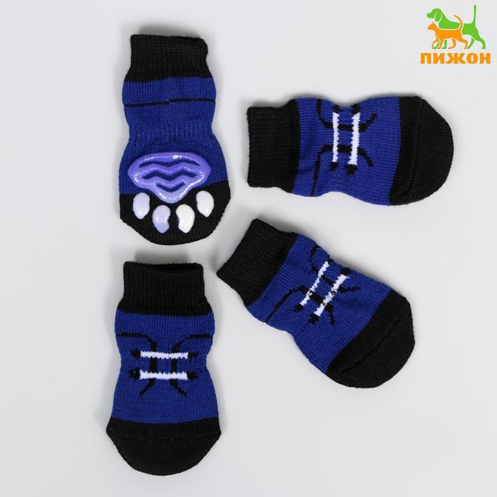 Носки нескользящие Носки нескользящие "Шнурки", размер M (3/4 * 7,5 см), набор 4 шт