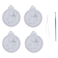 Ёлочное украшение под раскраску &laquo;Носок&raquo; 4 шт., кисть