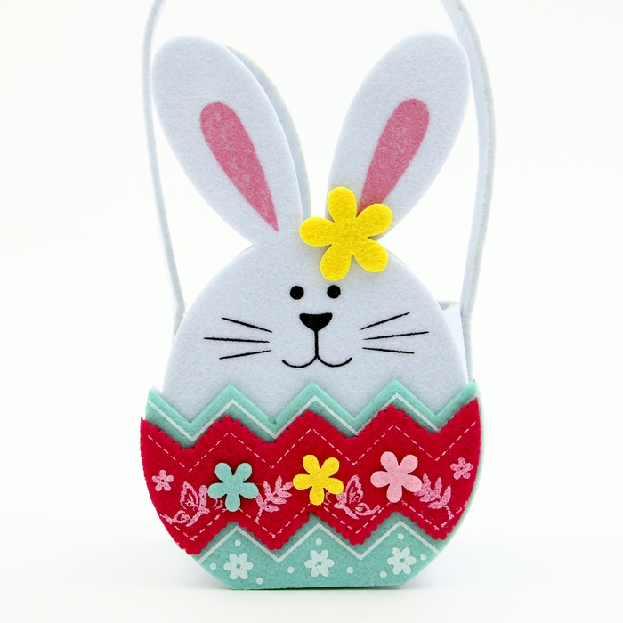 Пасхальный декор корзинка Пасхальный декор корзинка "Зайчик белого цвета" 8.5х11х22.5 см