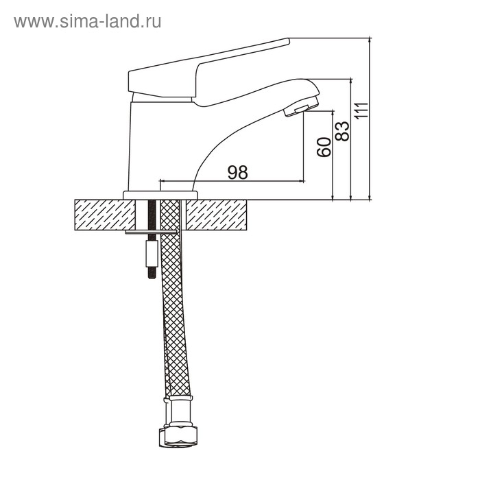 Смеситель для раковины Accoona A9051, однорычажный, латунь, хром
