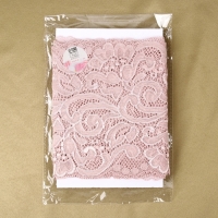 Кружевная эластичная ткань, 175 мм &times; 2,7 &plusmn; 0,5 м, цвет пудровый