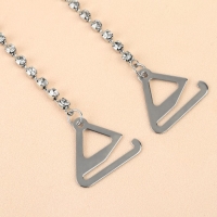 Бретели декоративные со стразами, фурнитура металл, 3 мм, 45 см, пара, цвет серебряный Бретели декоративные со стразами, фурнитура металл, 3 мм, 45 см, пара, цвет серебряный