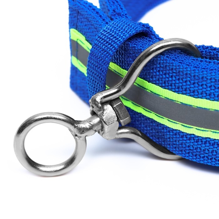 Ошейник четырехслойный светоотражающий с вертлюгом, 71 х 5 см, ОШ 55-65 см, синий Ошейник четырехслойный светоотражающий с вертлюгом, 71 х 5 см, ОШ 55-65 см, синий