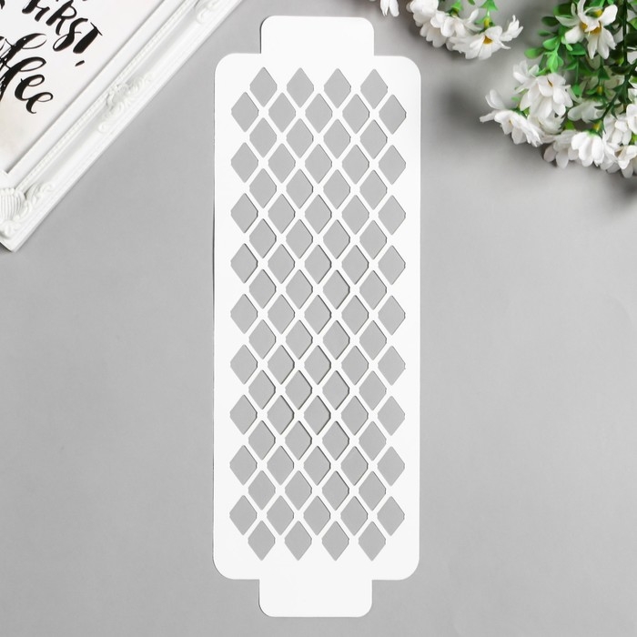 Трафарет бордюрный пластиковый Трафарет бордюрный пластиковый "Ромбики" пластик, 11х32 см