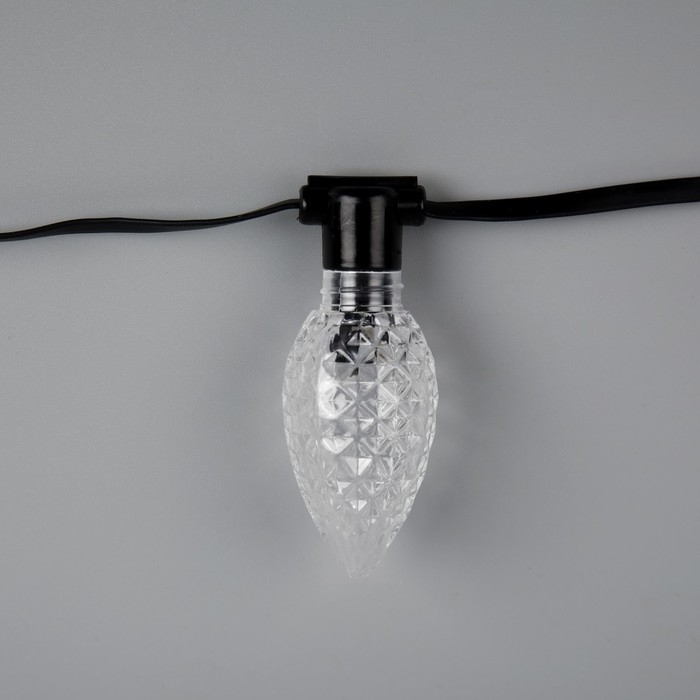 Умная гирлянда &laquo;Нить&raquo; 6 м с насадками &laquo;Шишки&raquo;, IP20, тёмная нить, 20 LED, свечение RGB, USB