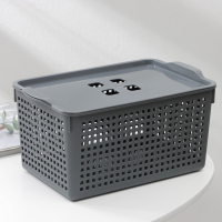 Корзина для хранения с крышкой &laquo;Лофт&raquo;, 5,3 л, 29,5&times;18,5&times;14,5 см, цвет серый