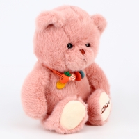 Мягкая игрушка &laquo;Медведь&raquo; с ожерельем, 20 см, цвет розовый