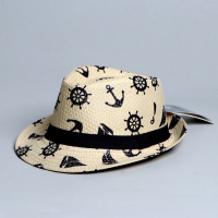 Панама детская соломенная для мальчика &laquo;Морская&raquo;,р-р 52-54