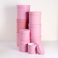 Набор круглых коробок 9 в 1 Пудра,23х23 - 13-13 см Набор круглых коробок 9 в 1 Пудра,23х23 - 13-13 см